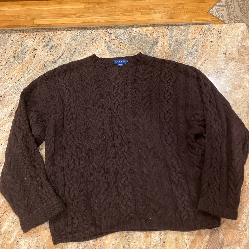 I crew XL brown knit crew sweater